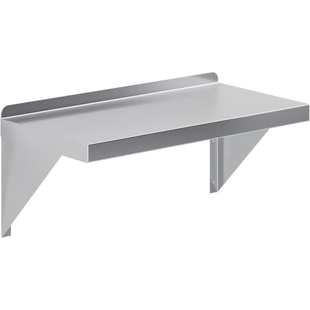 Amgood 12 in. x 24 in. Stainless Steel Wall Shelf With Squared Edge AMG WS-SQ-1224